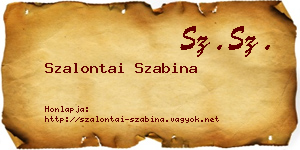Szalontai Szabina névjegykártya